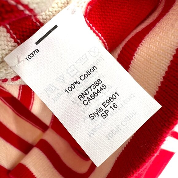 J.Crew Factory Striped Knit Long Sleeve Cotton Top Red White Size XXS NWT - Picture 8 of 10
